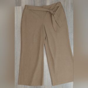 Lane Bryant Plus Size Tie-Waist Wide-Leg Pants - Tan